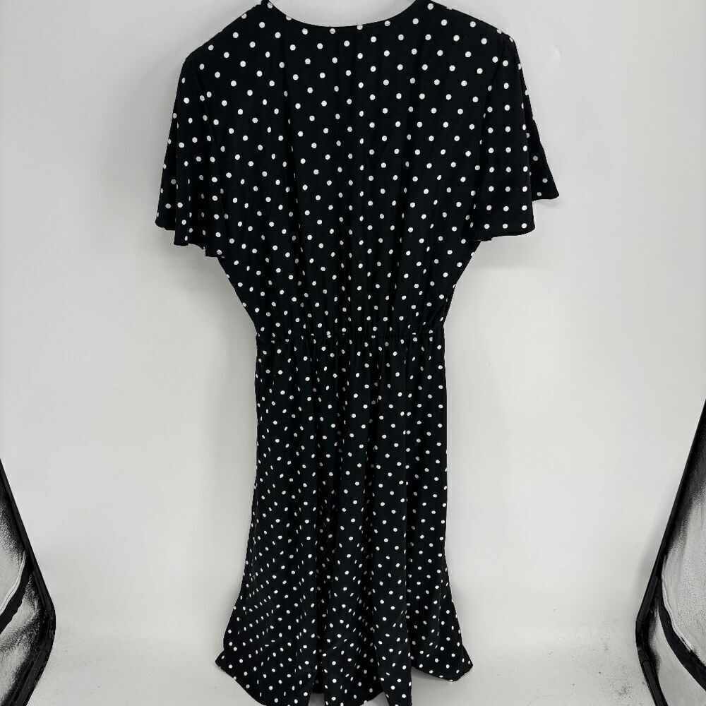 My Michelle Maxi Womens Black White Vtg Polka Dot Short Sleeve button Dress 6p - Picture 4 of 6
